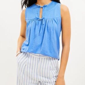 LOFT NWT Blue Sleeveless Double Tie Sleeveless Top